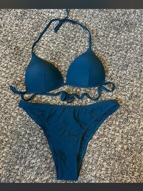 SHEIN Basics Teal Blue bikini set